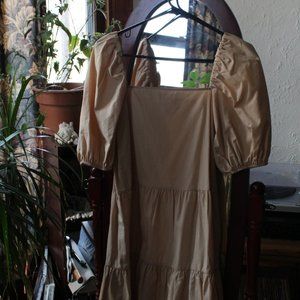 H&M Beige Puff Sleeve Dress XS NWOT